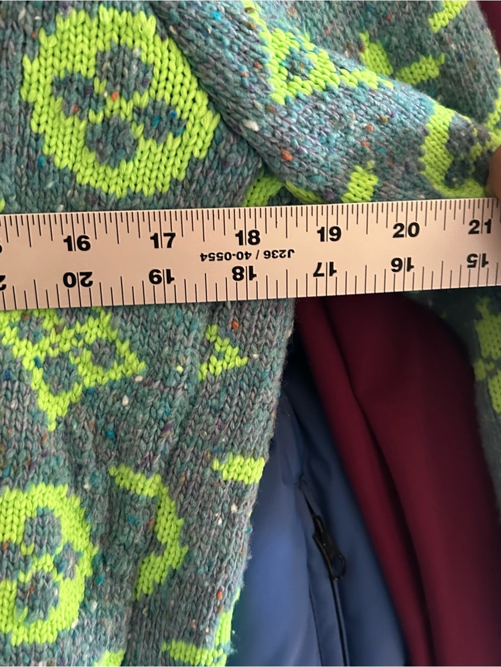 Louis Vuitton mens' neon Green & Aqua Logo Knit Cardigan Jacket - Picture 8 of 9